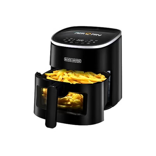 BLACK+DECKER AF4210-B5 Aerofry Digital Air Fryer, 4.2L Capacity, 1300W, Rapid Hot Air Circulation, Grill, Bake, Broil & Fry, Viewing Window, Non-Stick Basket – Black