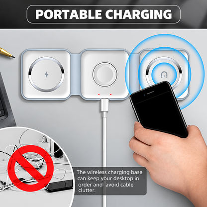 3-in-1 Wireless Charging Pad – 15W Fast Wireless Charger for Phone, Apple Watch & AirPods