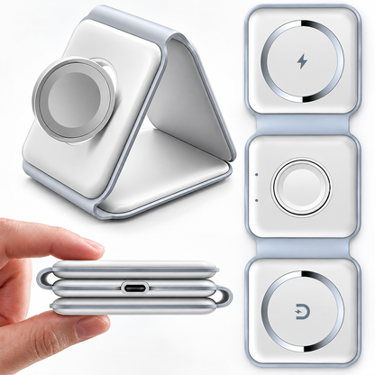 3-in-1 Wireless Charging Pad – 15W Fast Wireless Charger for Phone, Apple Watch & AirPods