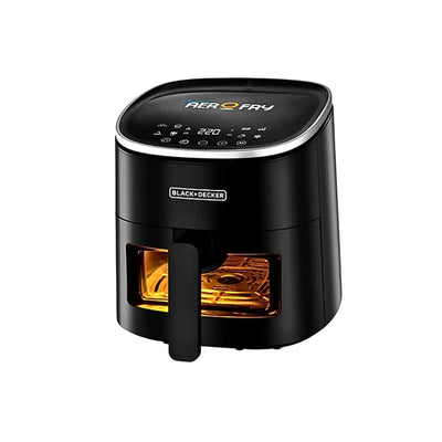 BLACK+DECKER AF4210-B5 Aerofry Digital Air Fryer, 4.2L Capacity, 1300W, Rapid Hot Air Circulation, Grill, Bake, Broil & Fry, Viewing Window, Non-Stick Basket – Black