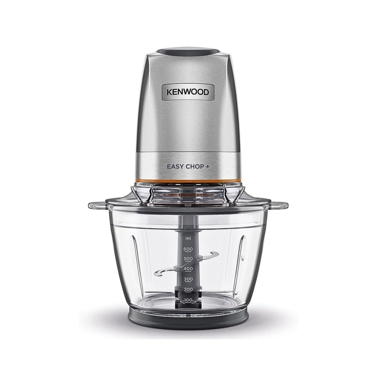 KENWOOD Electric Food Chopper CHP62.400SI, 500W, 1.2L Glass Bowl (600ml Working Capacity), QuadBlade System, Dual Speed, Ice Crush Function, Dripper Pro, Storage Lid – Silver
