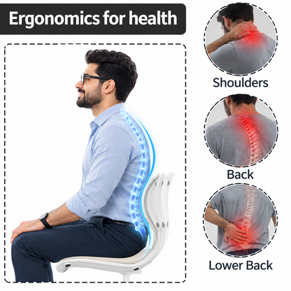 Comfort Posture Correction Chair Seat – Ergonomic Back & Lumbar Support Cushion
