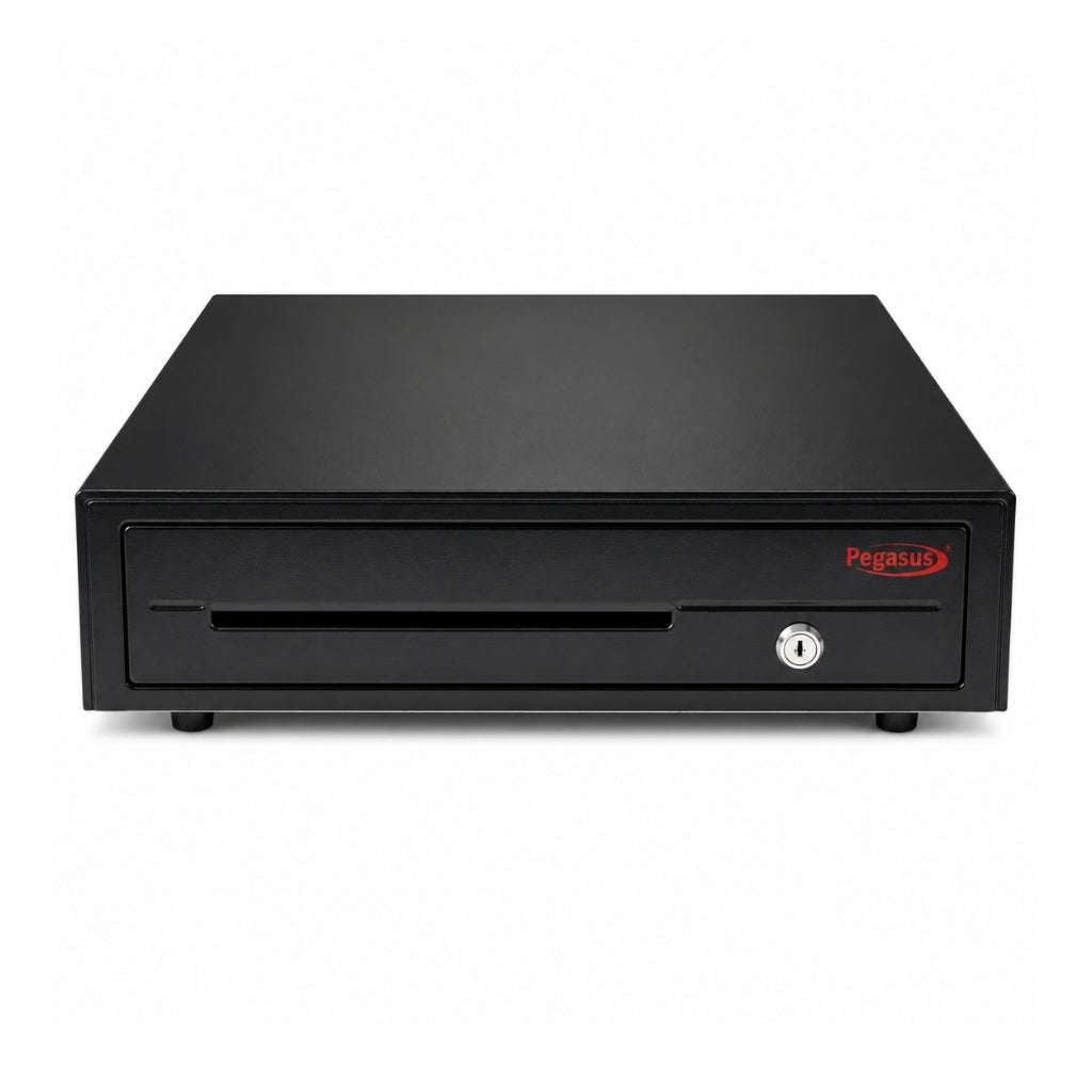 Pegasus PCD420 POS Cash Drawer with RJ11 Interface, Heavy-Duty Steel Construction