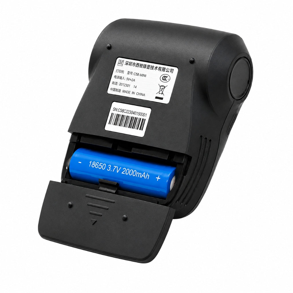 Pegasus PM200 Mini Bluetooth Label & Receipt Printer 203DPI, 58mm Thermal Printing