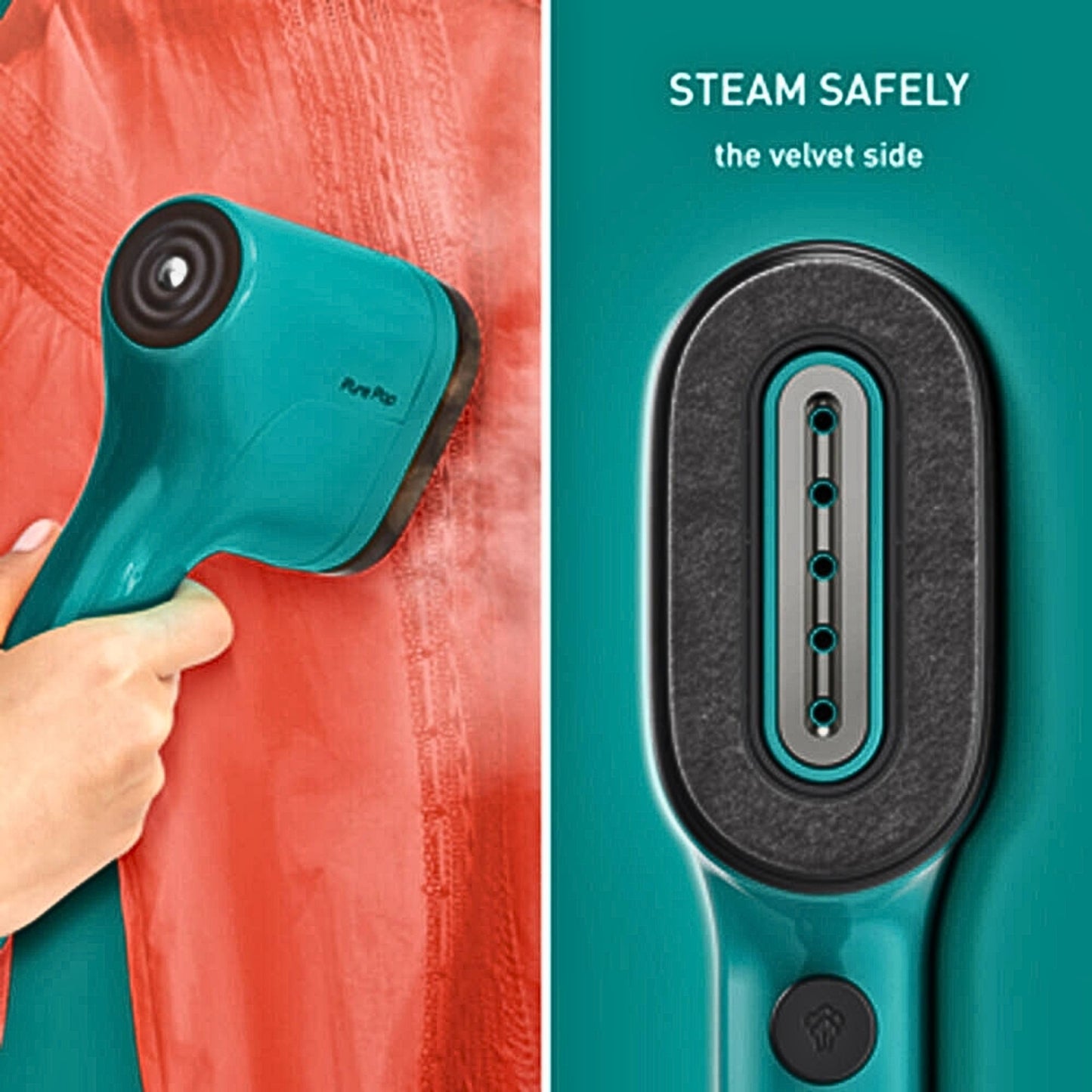 Tefal Pure Pop DT2024 Handheld Garment Steamer with 20g/min Steam Output, Reversible Lint Pad & Ultra-Compact Design – Garment Steamer