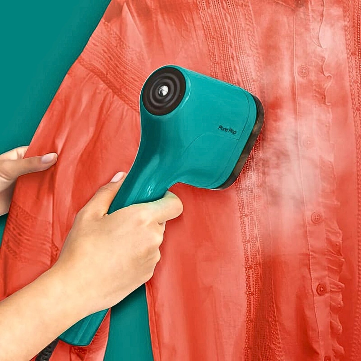 Tefal Pure Pop DT2024 Handheld Garment Steamer with 20g/min Steam Output, Reversible Lint Pad & Ultra-Compact Design – Garment Steamer
