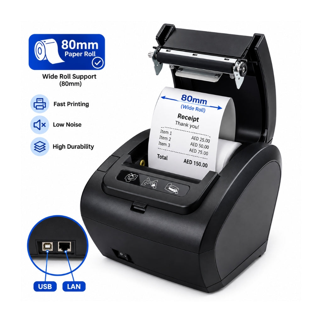 Pegasus PR8003 80mm Thermal Receipt Printer with USB & LAN, 260mm/s Auto Cutter