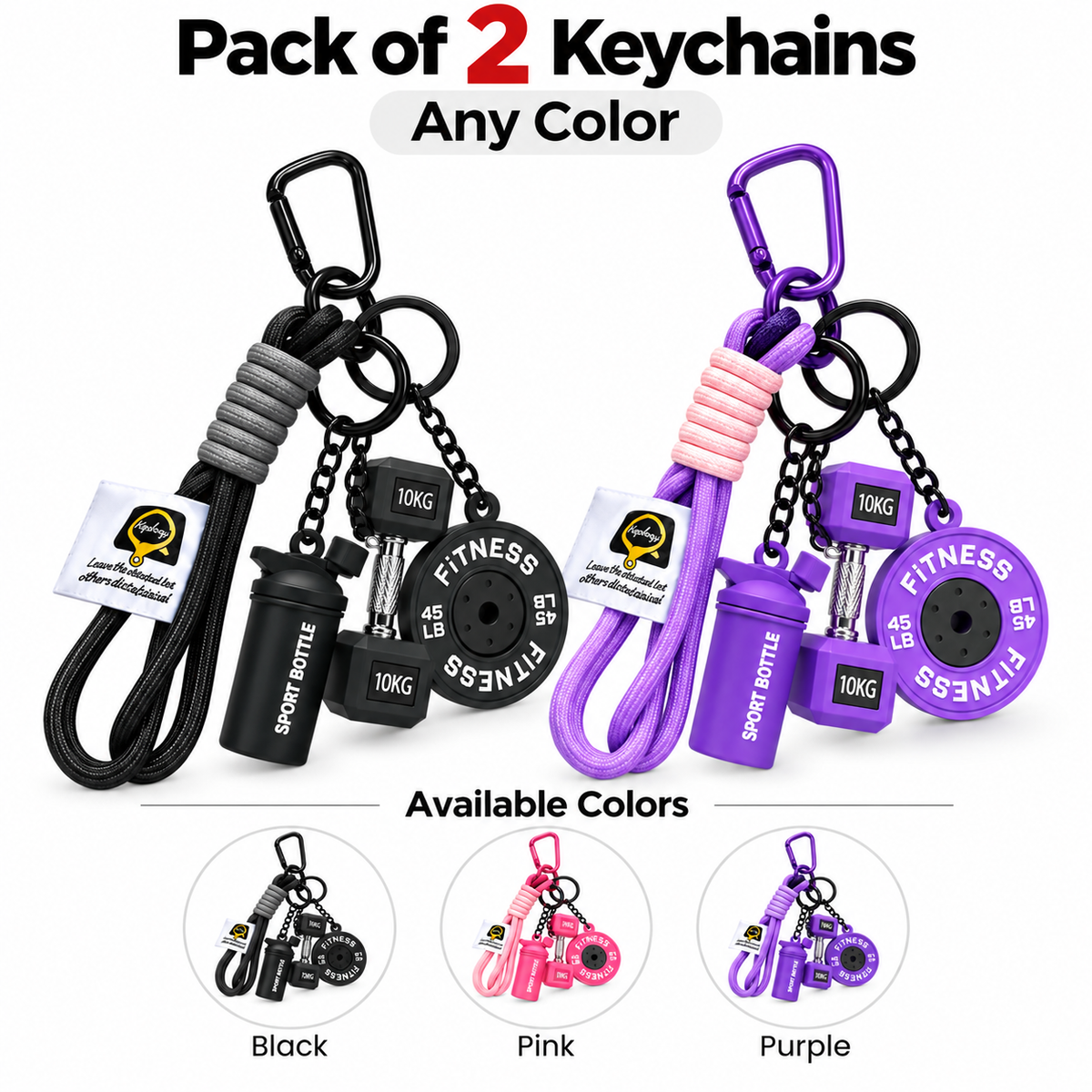 Fitness Dumbbell Keychain – Mini Gym Weight Keyring Charm for Gym Lovers, Fitness & Sports Fans