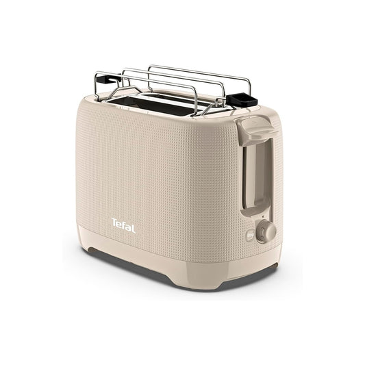 Tefal Morning TT2M1B27 2-Slot Toaster with Bun Warmer, 7 Browning Levels, Extra-Wide Slots, High Lift, Removable Crumb Tray & Stop Function, 850W – Light Grey