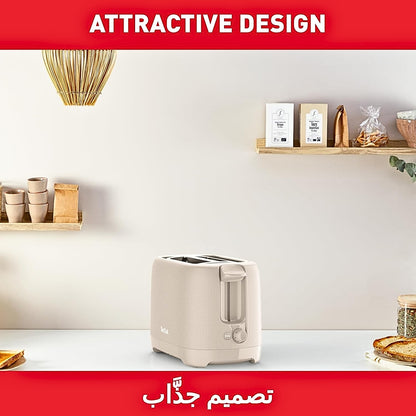 Tefal Morning TT2M1B27 2-Slot Toaster with Bun Warmer, 7 Browning Levels, Extra-Wide Slots, High Lift, Removable Crumb Tray & Stop Function, 850W – Light Grey