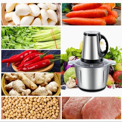 Silver Crest Royal Electric Meat Grinder 950W, 3L Stainless Steel Food Chopper with 6 Stainless Steel Blades, 2 Speed Modes, Multi-Function Meat & Vegetable Grinder
