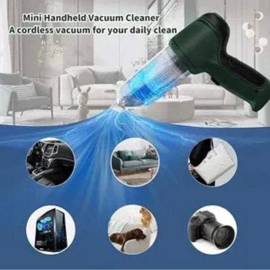 Multifunctional Portable Vacuum Cleaner, USB Rechargeable Handheld Vacuum with Strong Suction, Washable Filter, Multiple Cleaning Nozzles for Car, Home & Office