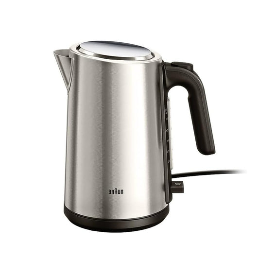 BRAUN Electric Kettle WK5200BK, 1.7L Capacity, 2200W, RapidBoil System, Stainless Steel Body
