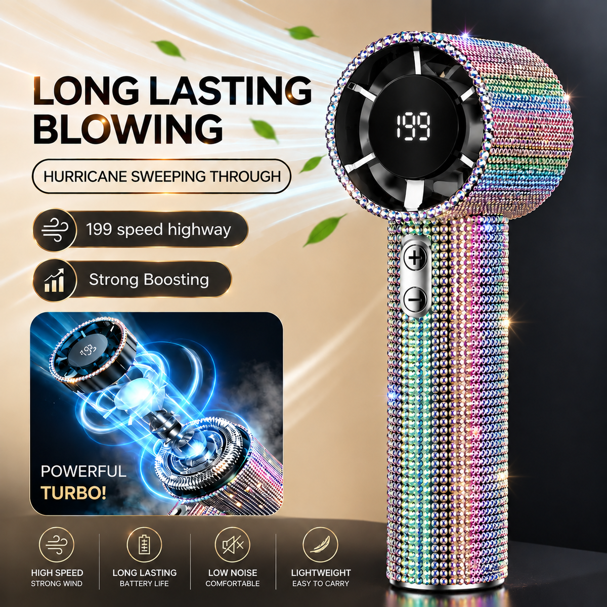 High-Speed USB Rechargeable Portable Mini Fan – Powerful Handheld Cooling Fan